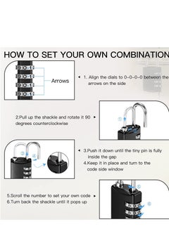 Excefore Combination Lock, Travel Bag Lock, 7 Pack, 3 Digit Combination Padlock for Traveling Toolbox School Gym Door Locker Suitcases Employee Hasp Storage  - Image 4