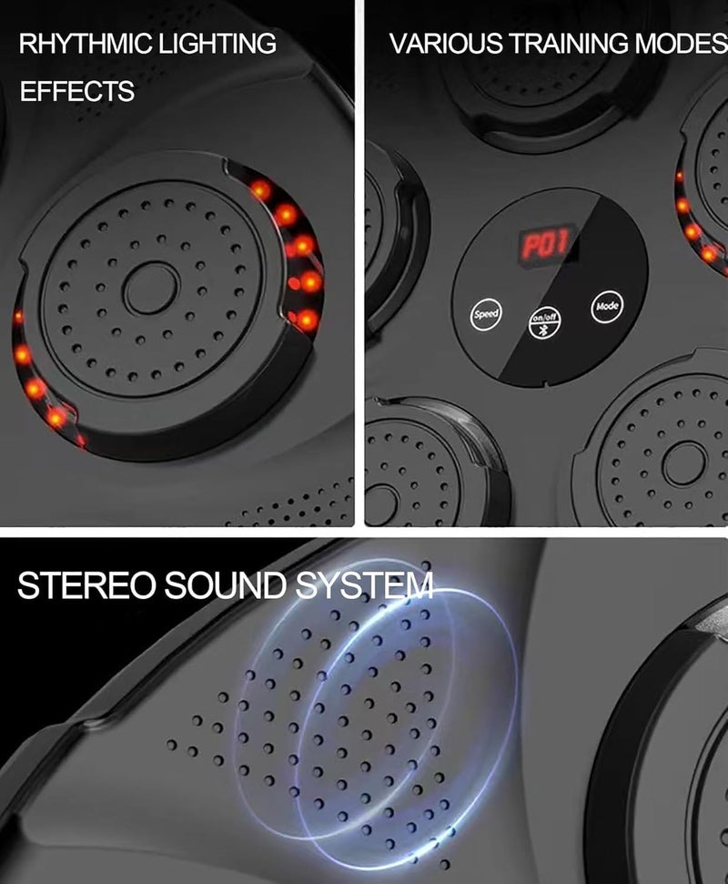 Drumstone (𝟏𝟖 𝐘𝐞𝐚𝐫𝐬 𝐰𝐚𝐫𝐫𝐚𝐧𝐭𝐲) Smart Music Boxing Machine with LED, Wall Mounted Target Boxing Training Equipment with Bluetooth, Wall Training Punching Pads for Kid Home Gym Workouts - Image 5