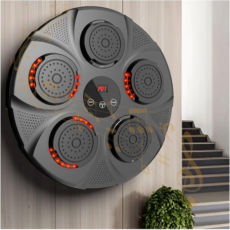 Drumstone (𝟏𝟖 𝐘𝐞𝐚𝐫𝐬 𝐰𝐚𝐫𝐫𝐚𝐧𝐭𝐲) Smart Music Boxing Machine with LED, Wall Mounted Target Boxing Training Equipment with Bluetooth, Wall Training Punching Pads for Kid Home Gym Workouts - Image 3