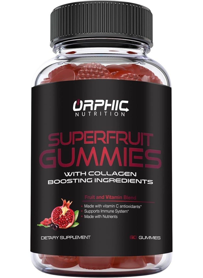 Orphic Nutrition Superfruit Vegan Gummies - Immune System for Women and Men* - 60 Vitamins Gummy for Beauty, Wellness, Hair & Skin* - Image 1