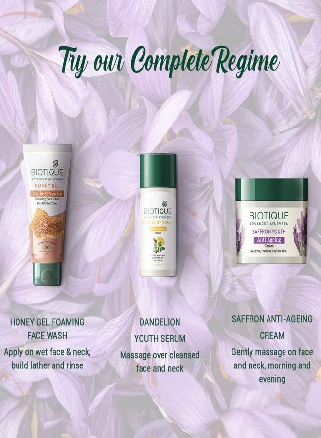 Biotique Saffron Dew Youthful Moisturizer | Protects Skin Cells | Prevents Ageing and Retains Youthful Glow 75ml - Image 5