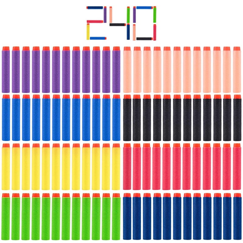 KISEER 240 Pcs Colorful Refill Darts Bullets Ammo Pack for Nerf NStrike Elite Series Blasters - Image 2