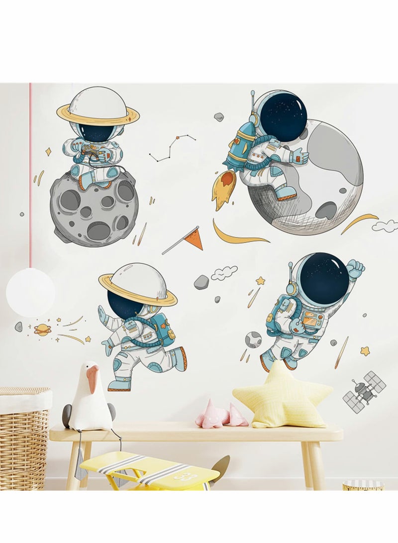 Excefore Astronaut Wall Stickers, Outer Space Stars Decals, DIY Removable Large Art Decoration, Peel and Stick, for Kids Baby Boys Girls Playroom Bedroom Decor - Image 3