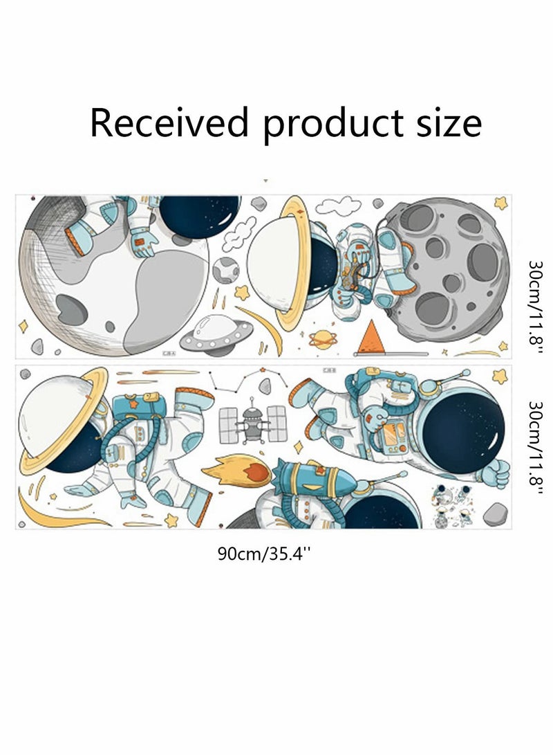 Excefore Astronaut Wall Stickers, Outer Space Stars Decals, DIY Removable Large Art Decoration, Peel and Stick, for Kids Baby Boys Girls Playroom Bedroom Decor - Image 5