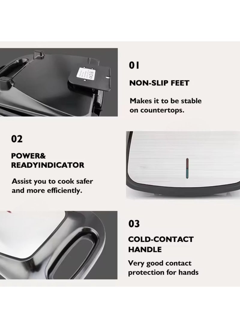 Generic - High Quality Electric 1400W Breakfast Sandwich Maker With Indicator Lights With NonStick Surface Home Use Sandwich Maker - Image 1