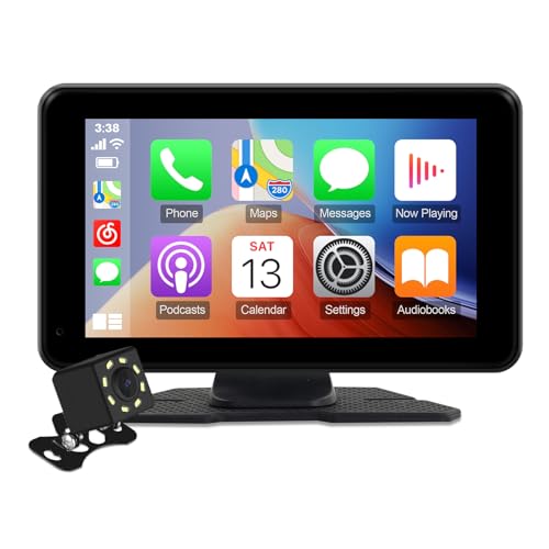FeirTon 7" HD Portable Wireless Carplay for Car Stereo Touch Screen with Apple Carplay & Android Auto Car Tablet with Backup Camera/Mirror Link/Voice Control/Bluetooth/GPS for All Vehicles - Image 1