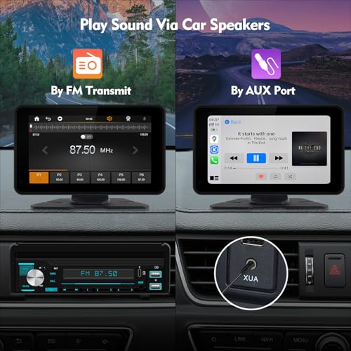 FeirTon 7" HD Portable Wireless Carplay for Car Stereo Touch Screen with Apple Carplay & Android Auto Car Tablet with Backup Camera/Mirror Link/Voice Control/Bluetooth/GPS for All Vehicles - Image 5