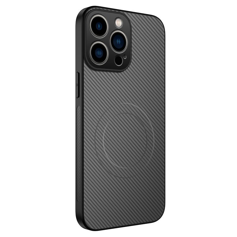 Iphone17 Air Carbon Fiber Leather Texture Phone Case Is Suitable for Apple 16 Pro Max Magnetic Anti-Fall Protective Case - Image 1