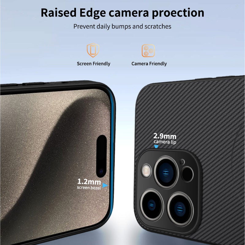 Iphone17 Air Carbon Fiber Leather Texture Phone Case Is Suitable for Apple 16 Pro Max Magnetic Anti-Fall Protective Case - Image 4