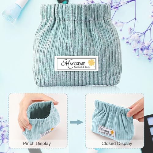 MAYCREATE® 2pcs Small Makeup Pouch, Corduroy Coin Pouch Lipstick Bag, Mini Jewelry Storage Pouches for Women Girls, Easy Squeeze Open Portable Travel Pouch Organizer - Image 4