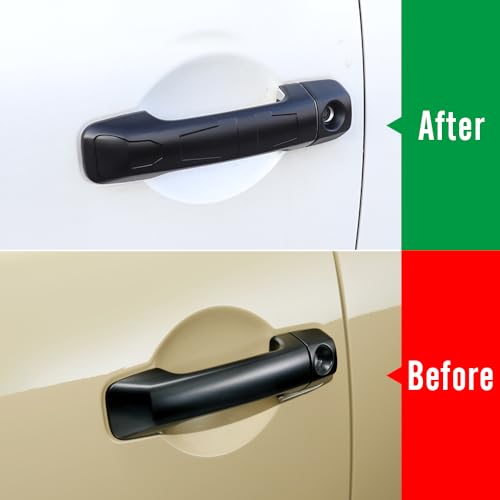 Yipmotiv 4pcs Black Car Exterior Door Handle Cover for Toyota FJ Cruiser XJ10 TRD Off Road 2007 2008-2019 2020 2021 2022, Side Body Door Trim - Image 4