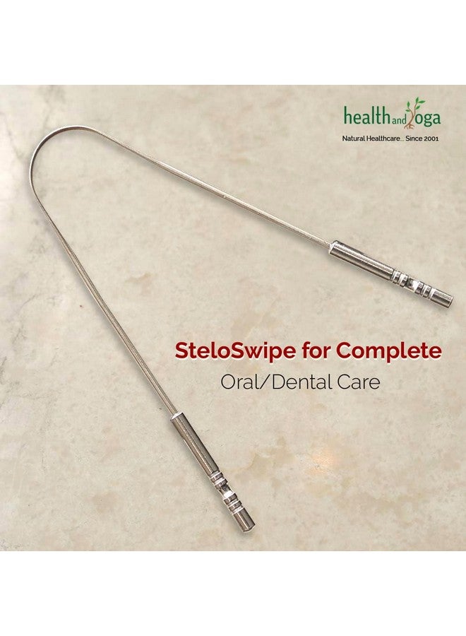 سول غيني مكشطة تنظيف اللسان من HealthAndYoga™ - صحية، مناسبة للاستخدام الجراحي، بمقبض غير صناعي - فرشاة تنظيف اللسان قابلة للتعقيم (فولاذ جراحي - عبوة من قطعتين) - Image 2