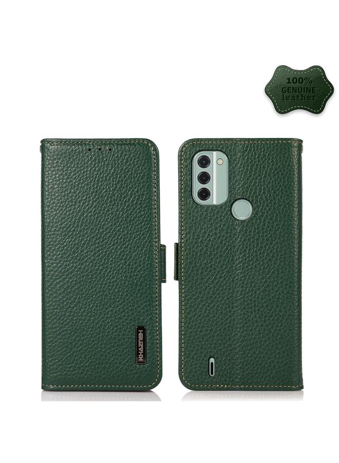 S-TOP Case For Nokia C31 KHAZNEH Side-Magnetic Litchi Genuine Leather RFID Phone Case - Image 1