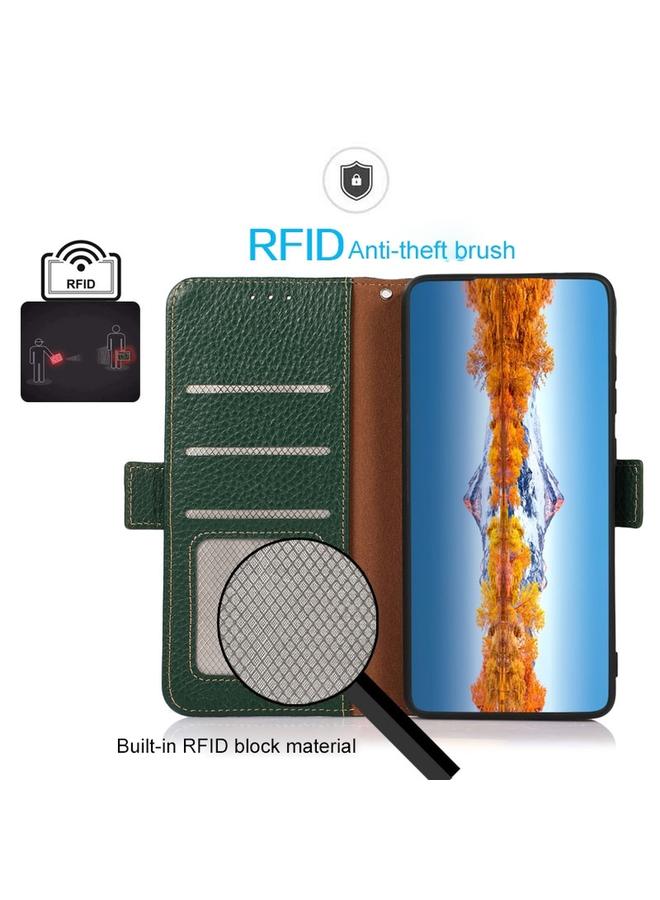 S-TOP Case For Nokia C31 KHAZNEH Side-Magnetic Litchi Genuine Leather RFID Phone Case - Image 4