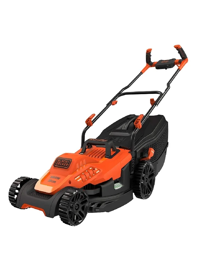 BLACK+DECKER 1600W Lawn Mower with Bike Handle Orange and Black 38 cm BEMW471BH-GB