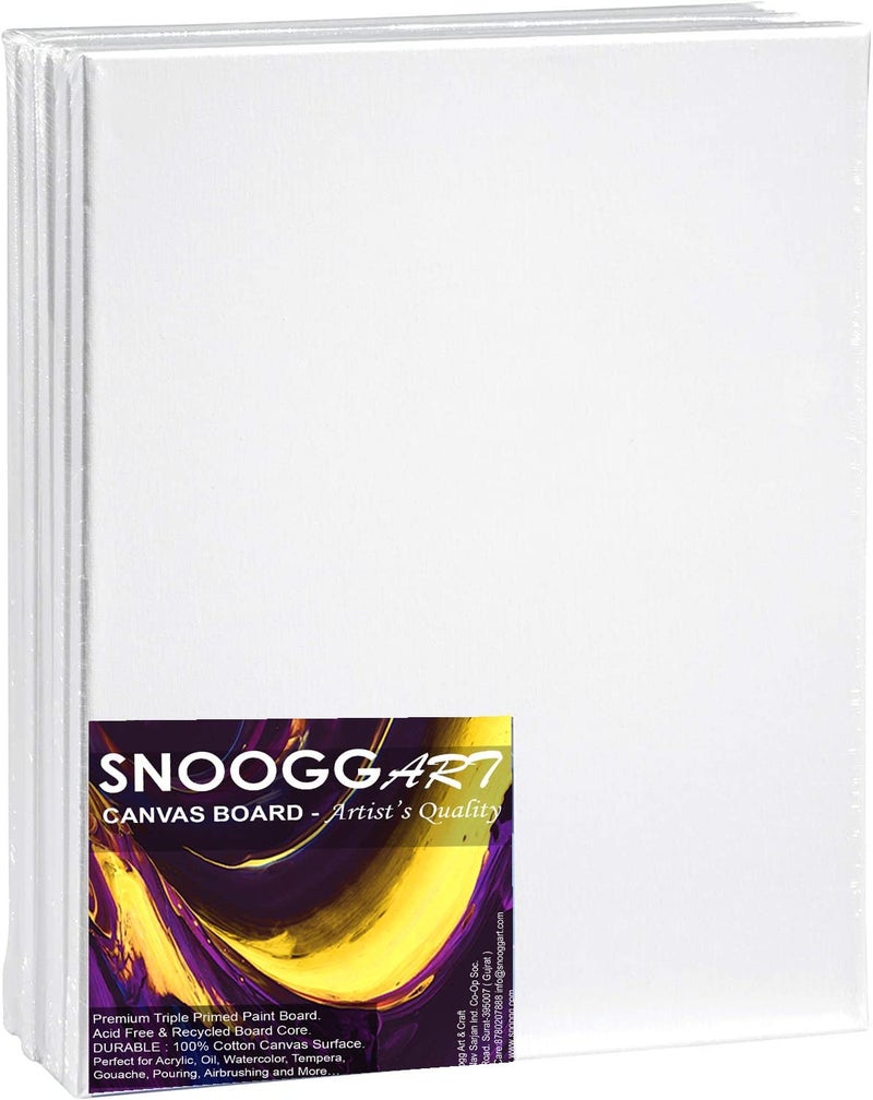 SNOOGG Pack of 12 Painting Canvas Board Panel Size : 4X6 Inch White Double Primed Artist Quality for Oil Acrylic and Mix Media Painting - Image 3