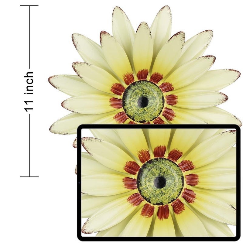 hogardeck 2 PCS 11" Metal Sunflower Wall Decor for Indoor Outdoor, Sunflower Kitchen Wall Decor Floral Metal Wall Art, Outdoor Decor for Bathroom, Living Room, Porch, Garden, Yard - Image 2