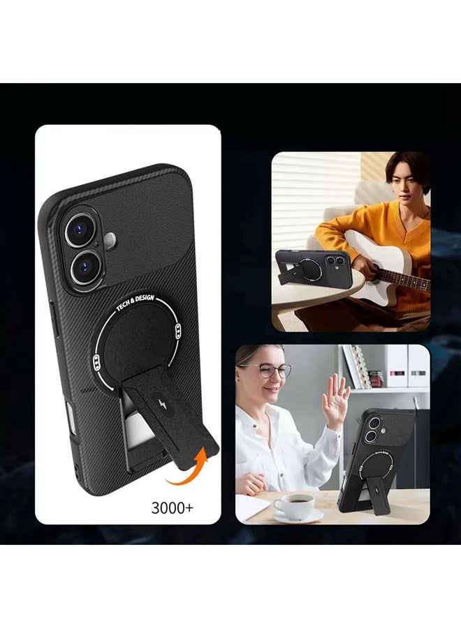 Magnetic Case for iPhone 17  Raised Camera Lens Protection，Phone Holder，Support Wireless Charging，Solid Color Premium Shockproof Protective iPhone 17 Cover，Black - Image 5