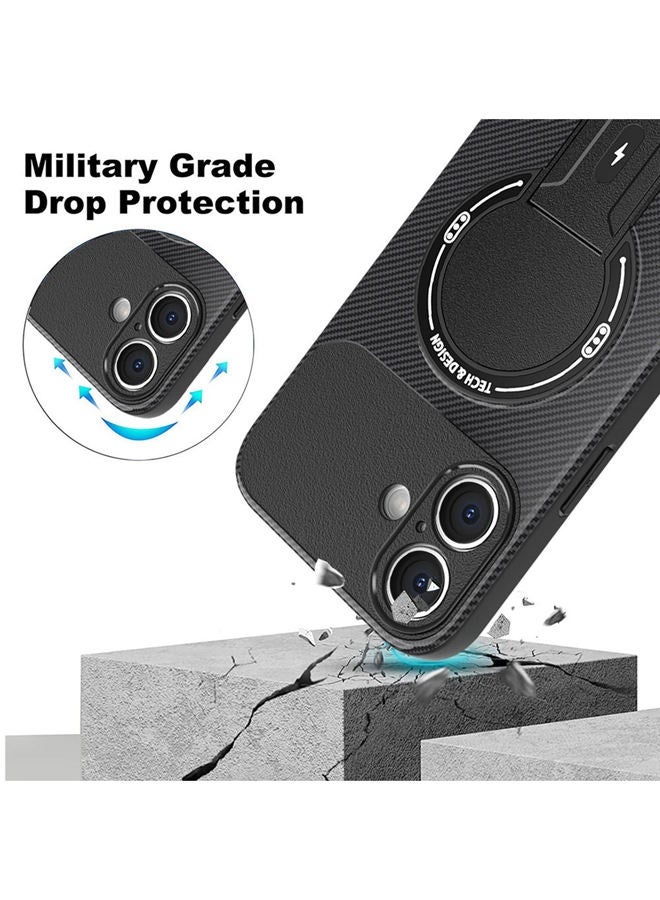 Magnetic Case for iPhone 17  Raised Camera Lens Protection，Phone Holder，Support Wireless Charging，Solid Color Premium Shockproof Protective iPhone 17 Cover，Black - Image 3