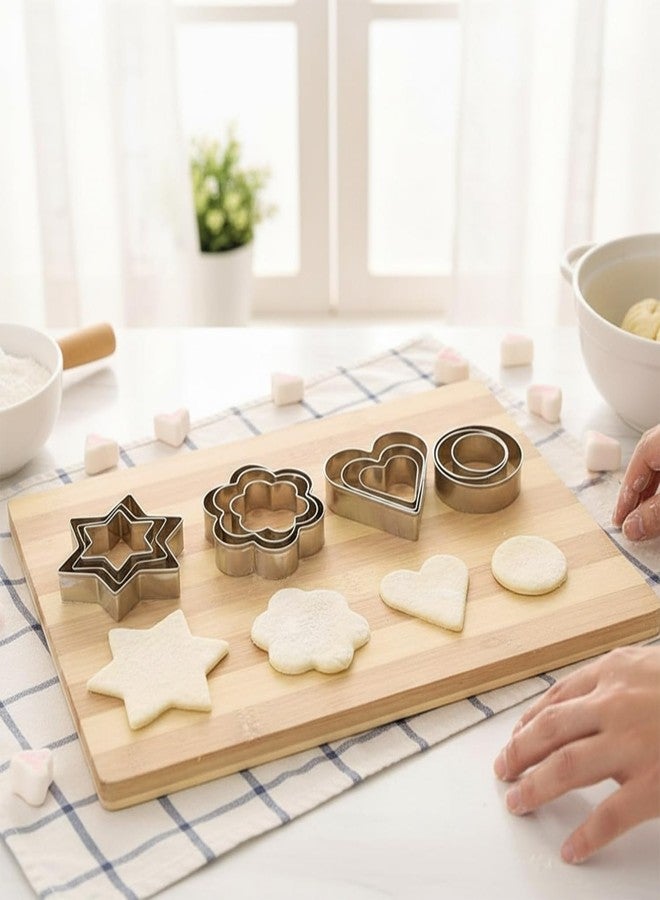 CLICKSY Stainless Steel Cookie Cutter Shapes for Kids Flower, Round, Heart, Star Biscuit Metal Molds Cutters for Kitchen,Baking,Cutlet, Pastry Tools - 12 pcs Set - Image 4