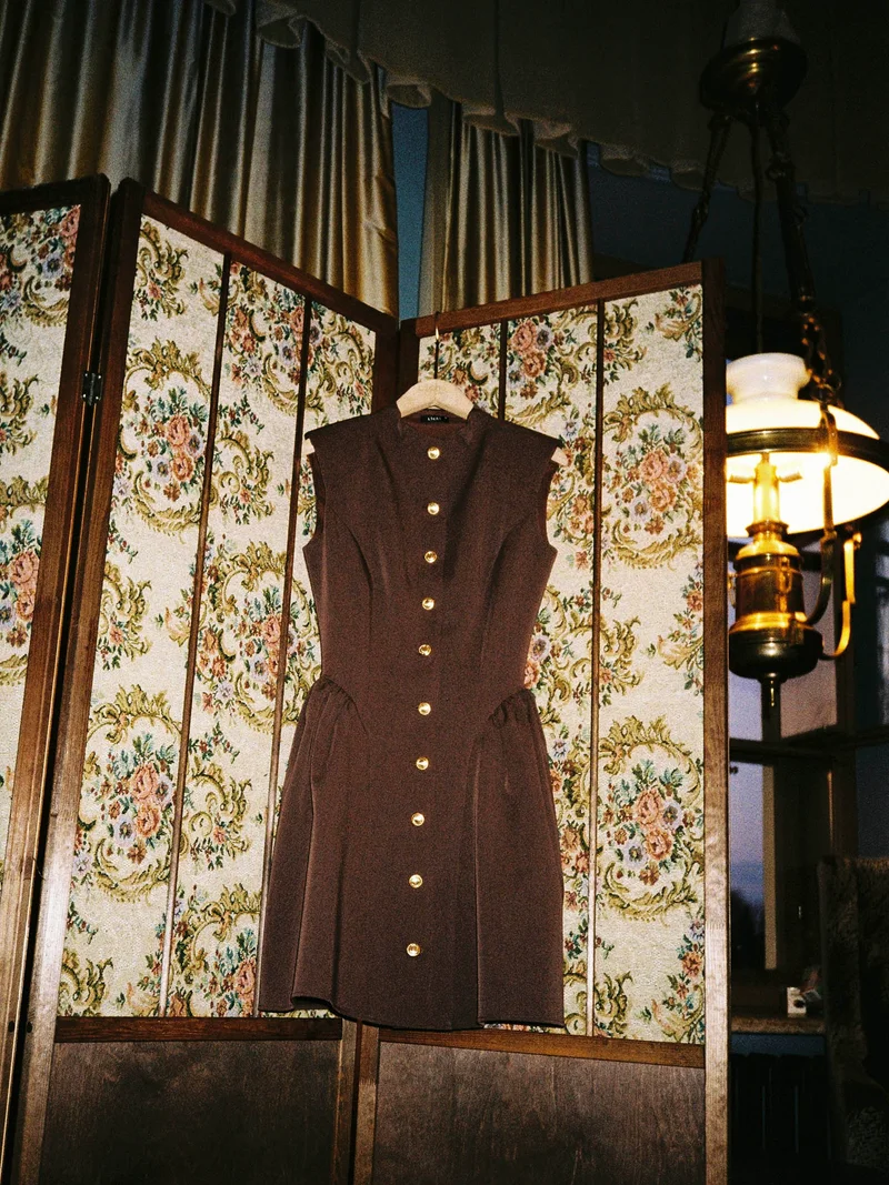 Lichi Mini dress with a voluminous skirt in smooth fabric