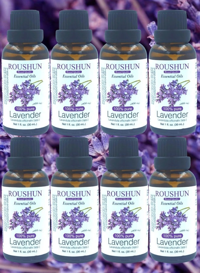 ROUSHUN 8 Pieces Lavender Essential Oil 30ml