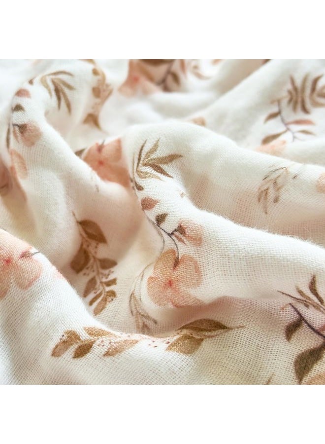 SANACYNA Muslin Blankets 100% Cotton 6-Layer Gauze Queen Floral Bed Blanket Lightweight Soft Breathable Blanket for Sofa Bed Coverlet Both Sides (Floral, Queen 90" X 90") - Image 5