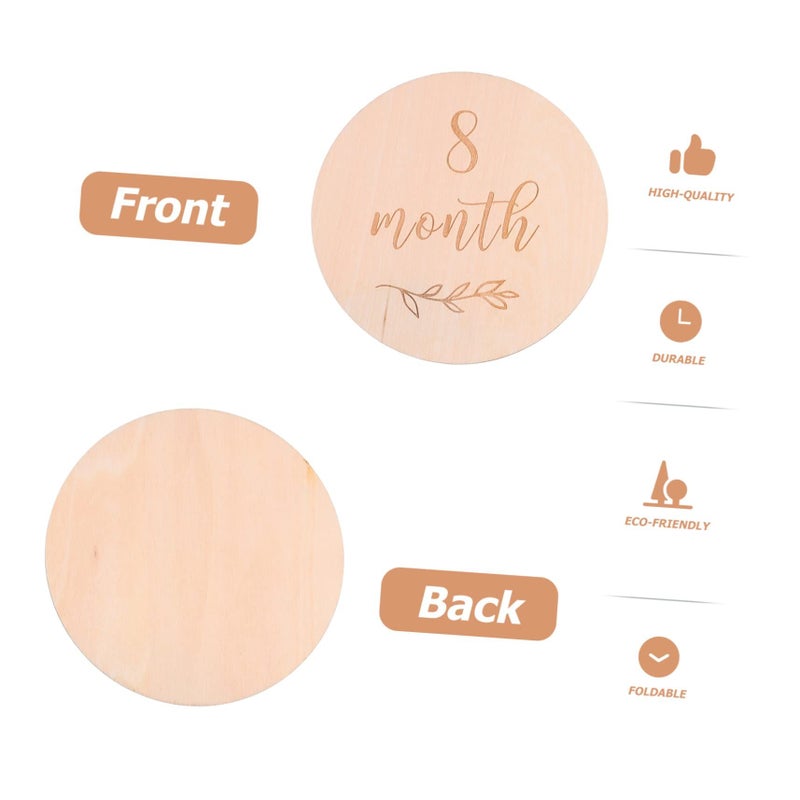 Wooden Baby Milestone Cards Set Of 13 With Frame For Monthly Photography Prop - Image 3