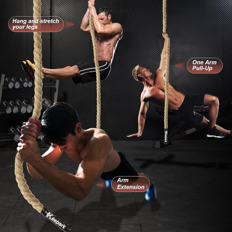 Keepark Climbing Rope 1.5 Inch Diameter 10FT 15FT 20FT 25FT 30FT 35FT Gym Climbing Rope for Fitness & Strength Training, Workout Exercises Climbing Rope for Adults Kids Outdoor or Home Indoor - Image 2