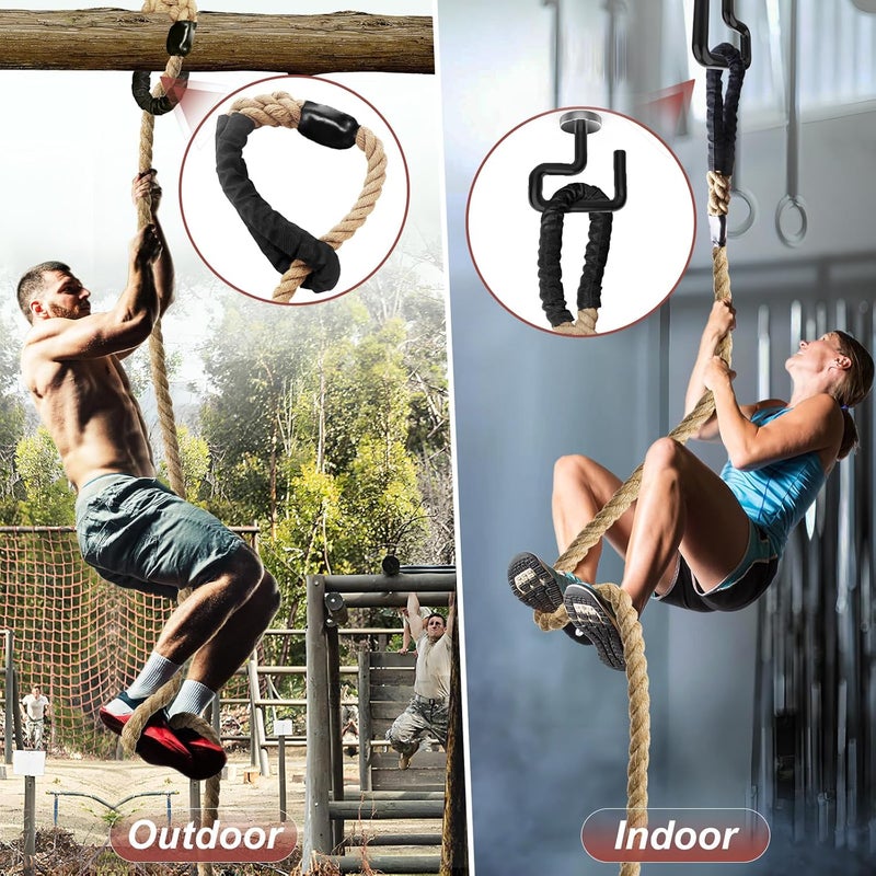Keepark Climbing Rope 1.5 Inch Diameter 10FT 15FT 20FT 25FT 30FT 35FT Gym Climbing Rope for Fitness & Strength Training, Workout Exercises Climbing Rope for Adults Kids Outdoor or Home Indoor - Image 4