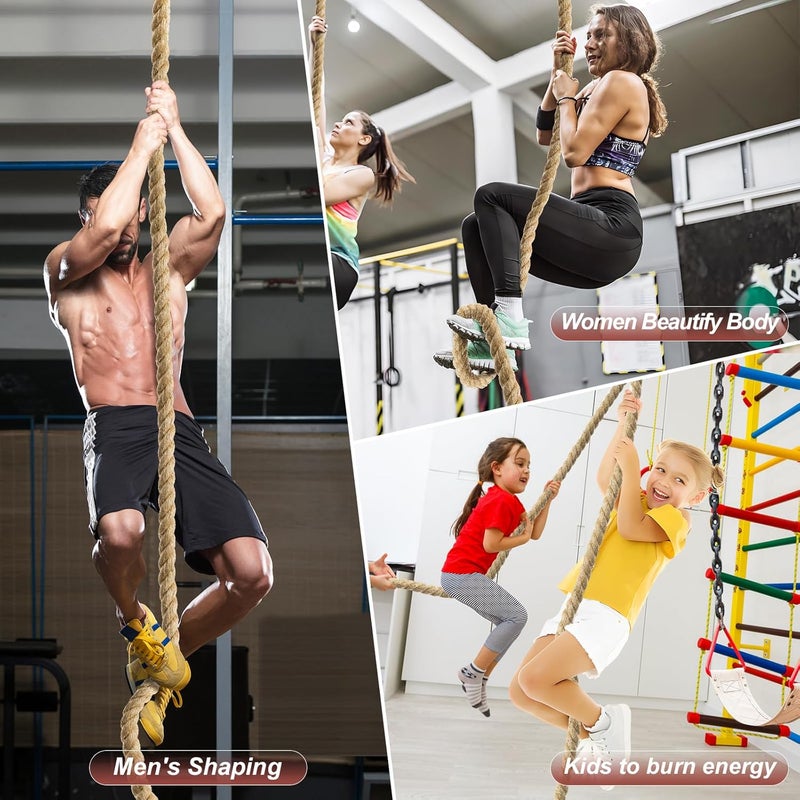 Keepark Climbing Rope 1.5 Inch Diameter 10FT 15FT 20FT 25FT 30FT 35FT Gym Climbing Rope for Fitness & Strength Training, Workout Exercises Climbing Rope for Adults Kids Outdoor or Home Indoor - Image 3