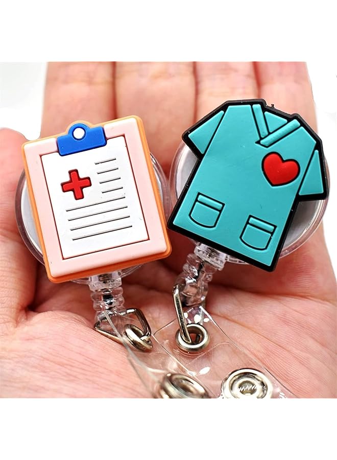 إيروريكس حامل شارة قابل للسحب مكون من 10 مجموعات من حاملات الشارة ومشابك بكرات شارة الهوية وحامل بكرة الشارة وبكرة شارة لموظفي المكتب - Image 5