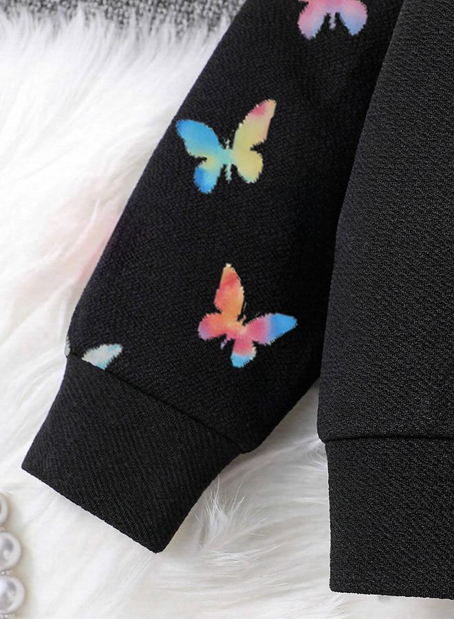 تايك تو طقم من سويت شيرت بطبعة جرافيك مع بنطال واسع - Image 3