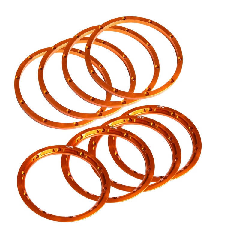 GTBRacing Metal Wheel Hub Rim Beadlock Pressing Rings for 1/5 RC Car HPI Baja 5B SS Upgrade Part (8pcs/Set) (Orange) - Image 4