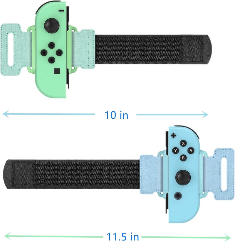 FANPL Upgrade Wrist Bands Compatible with Dance 2026/2025/2024/2023, Adjustable Elastic Strap for Switch & OLED JoyCon Controller, Fit for Adults & Children,2 pack (for Animal Crossing Blue & Green) - Image 4