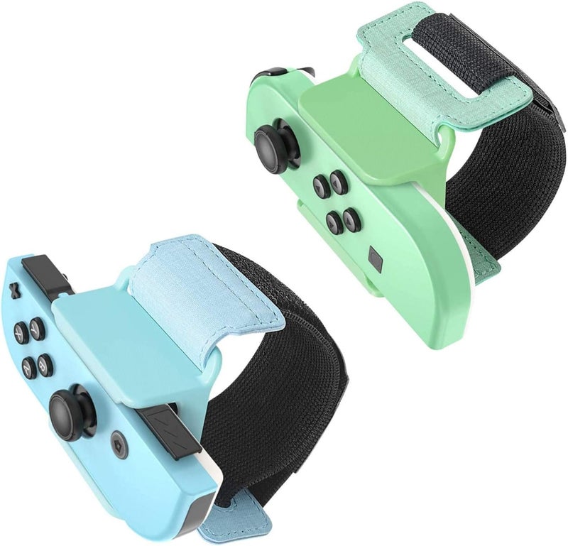 FANPL Upgrade Wrist Bands Compatible with Dance 2026/2025/2024/2023, Adjustable Elastic Strap for Switch & OLED JoyCon Controller, Fit for Adults & Children,2 pack (for Animal Crossing Blue & Green) - Image 5