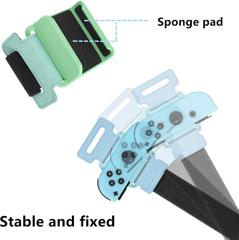 FANPL Upgrade Wrist Bands Compatible with Dance 2026/2025/2024/2023, Adjustable Elastic Strap for Switch & OLED JoyCon Controller, Fit for Adults & Children,2 pack (for Animal Crossing Blue & Green) - Image 2