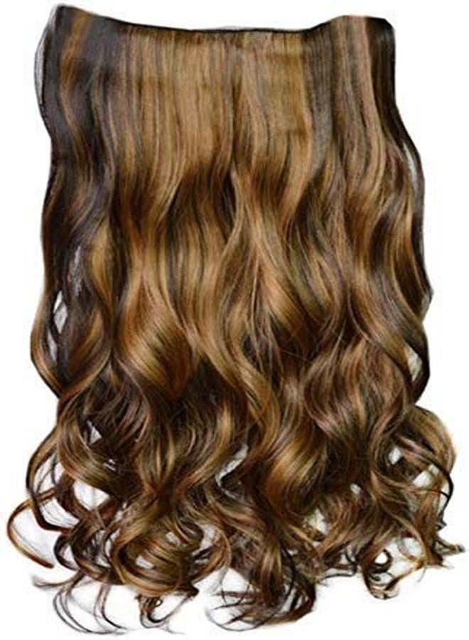 CEUTA Clip in Hair Extensions Golden Brown To Light Blonde Highlight Hair Pieces Clip in Curly Wavy Synthetic Hair Extension for Women - Curly Black Golden Highlight - Image 3