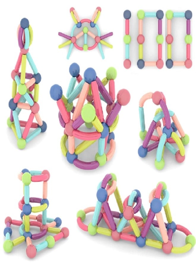 STEM Magnetic Sticks Building Blocks Toy For Kids, 3D Magnetic Balls And Rods Set Kids Montessori Educational Toys Stacking Toys For Kids Age 3+ Years (100 Pcs)  - Image 5