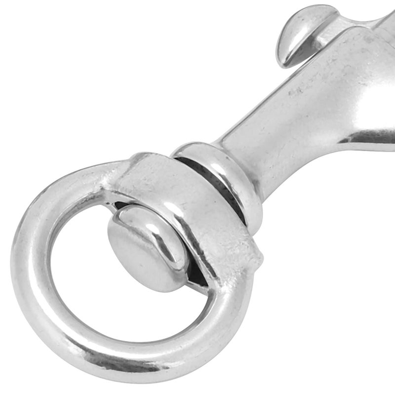 80mm 316 Stainless Steel Swivel Eye Snap Hook 2PCS Heavy Duty 360 Degree Rotating Diving Clip - Image 4