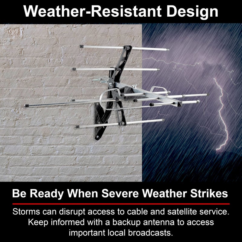 UltraPro Outdoor HD Digital, Long Range Smart TV Antenna, Supports 4K 1080P HD VHF UHF, J Mount Included for Attic or Outdoor, Weather Resistant, 65000 - Image 4