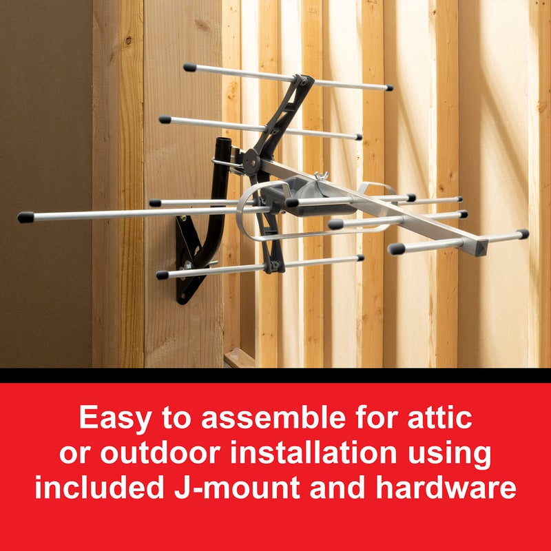 UltraPro Outdoor HD Digital, Long Range Smart TV Antenna, Supports 4K 1080P HD VHF UHF, J Mount Included for Attic or Outdoor, Weather Resistant, 65000 - Image 5