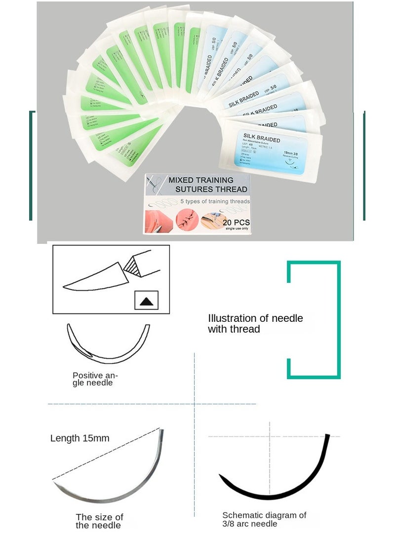 Laboratory Skin Suture Nylon Thread And Needle Mix And Match