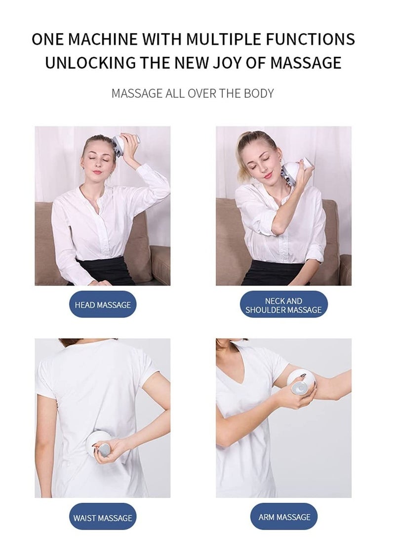 Electric Scalp Massager, With 4 Kneading Massage Heads Portable Handheld Hair Massager, Portable Rechargeable Head Massager, Gifts For Ladies And Men, Promote Hair Growth, Pressure Release. - Image 3