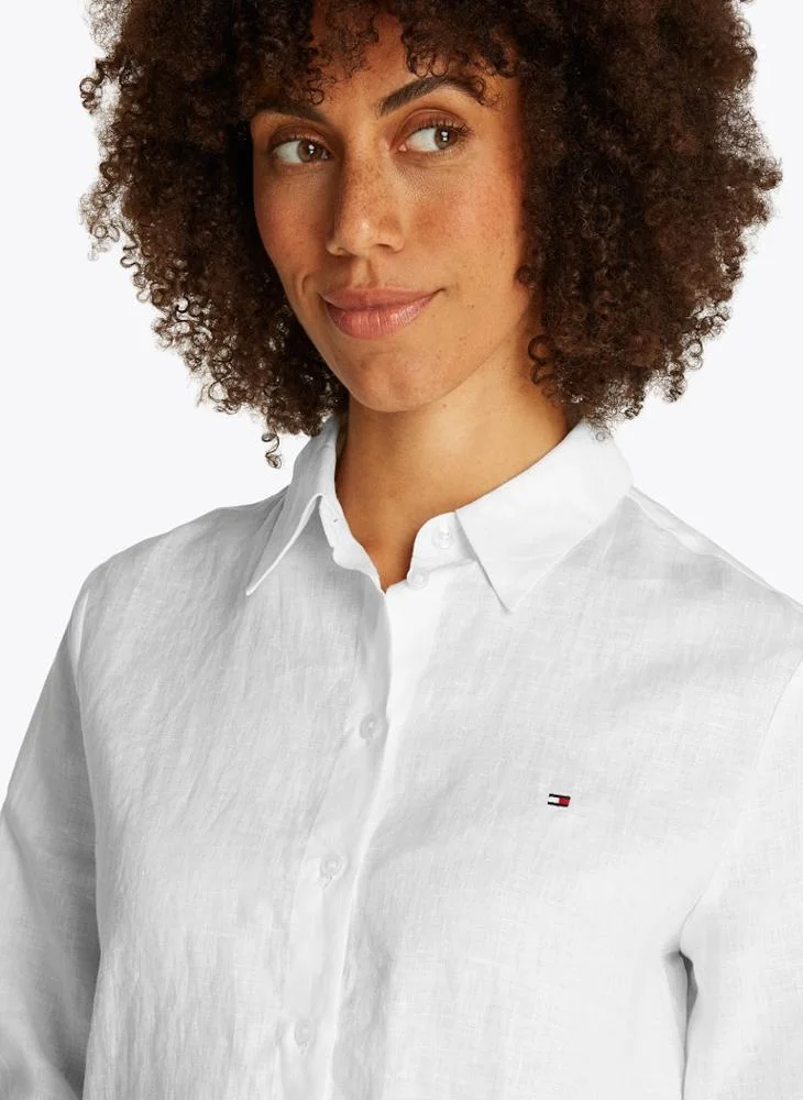 TOMMY HILFIGER  Essential Linen Relaxed Fit Shirt for Women | Best Price UAE