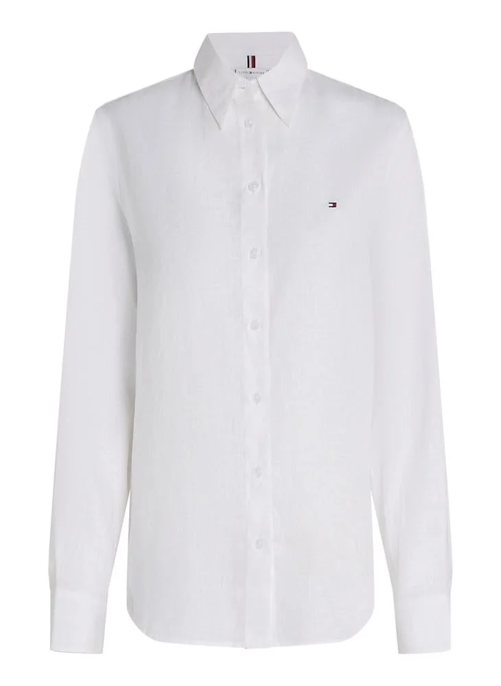 TOMMY HILFIGER  Essential Linen Relaxed Fit Shirt for Women | Best Price UAE