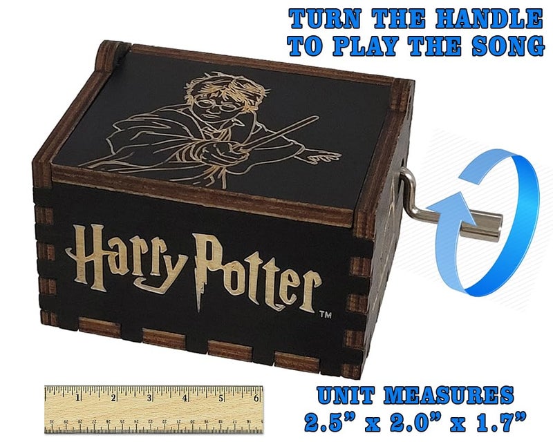 TheLaser'sEdge, Harry Potter Mini Music Box with Hedwig's Theme song, Gifts for Women, Birthday, Christmas (Black) - Image 4