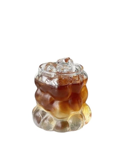 1 Piece Bubbles Mug, 350 Ml, Clear Glass For Drinking Juices, Nescafe, And Ice Coffee