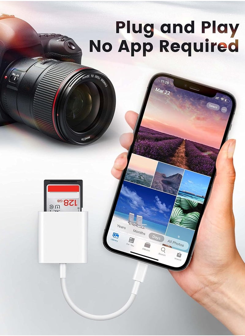 Bukela - SD Card Reader for iPhone iPad,Oyuiasle Trail Game Camera SD Card Reader Viewer,Memory Card Reader Adapter with SD & MicroSD Card Slots,Plug and Play - Image 1