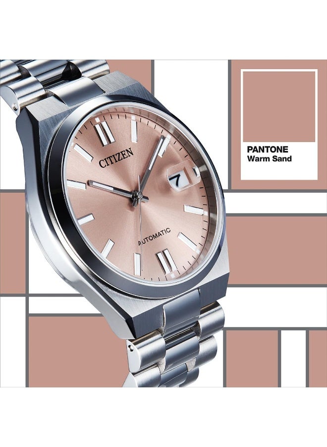 سيتيزن ساعة تسويوسا الرجالية الأوتوماتيكية بمينا بانتون الرملي الدافئ - NJ0158-89Y - Image 4
